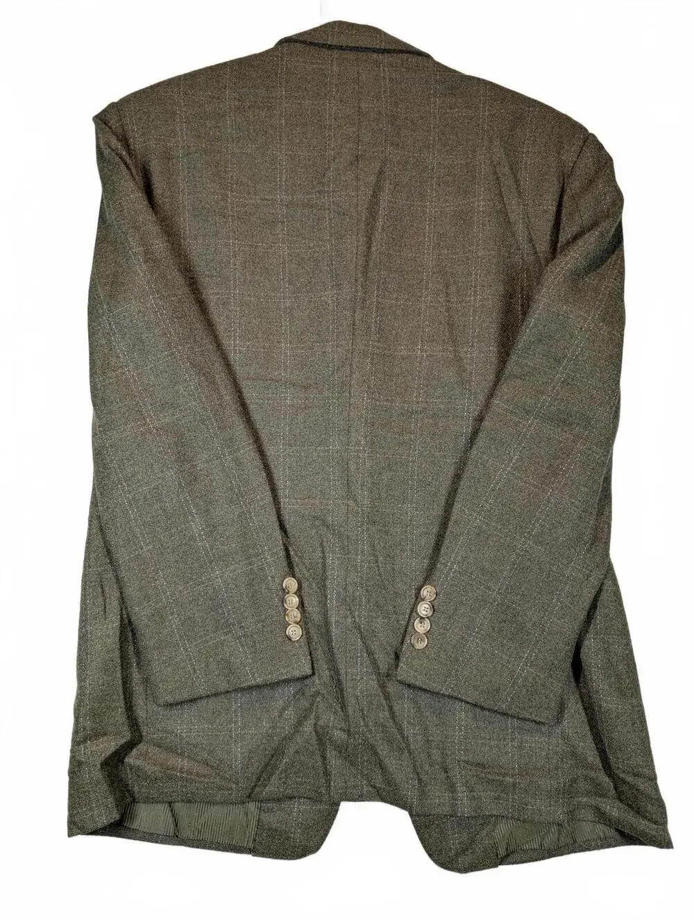 Pal Zileri Wool Cashmere Blazer Sport Coat Italy Mens 40R Green Plaid